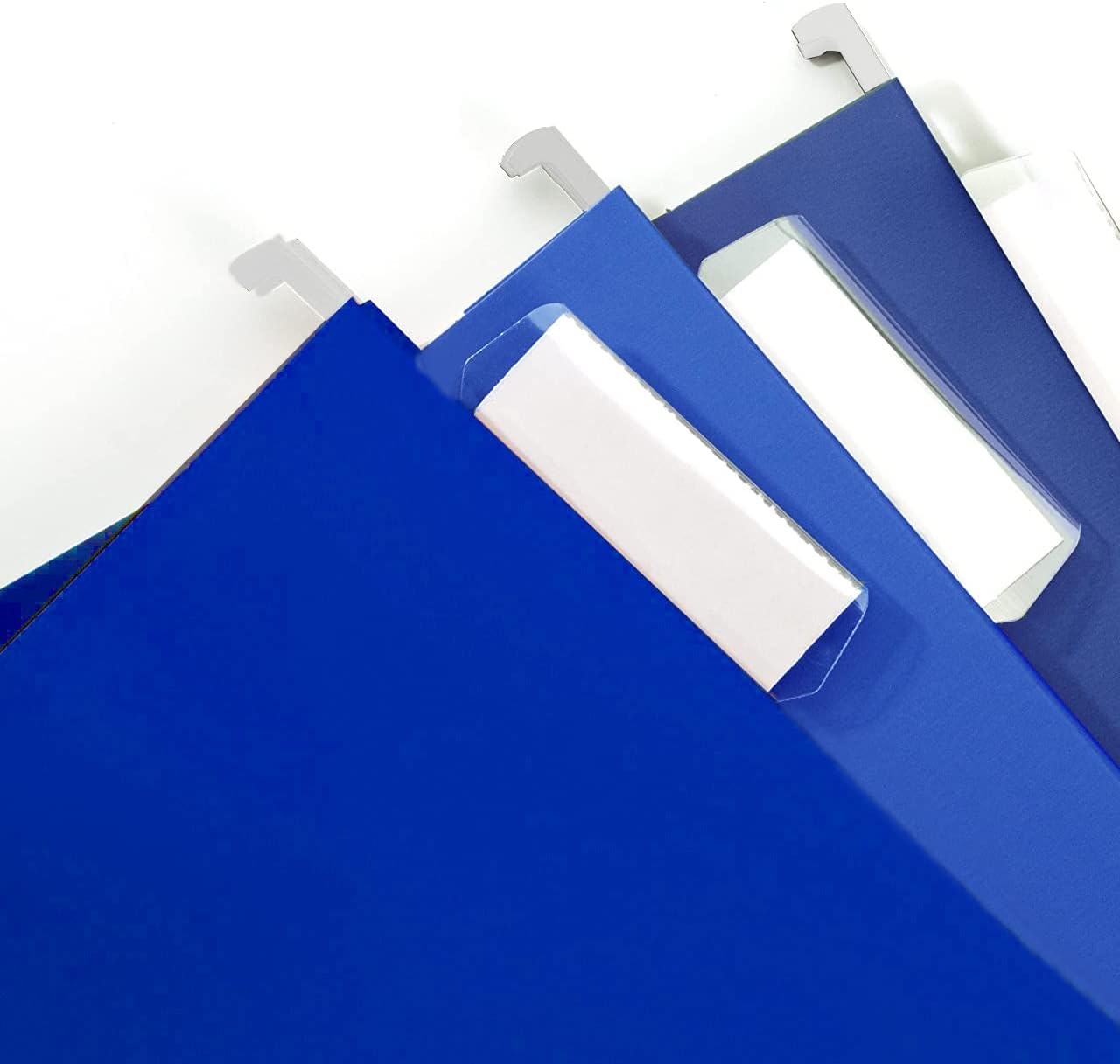 Performore 11X17 Hanging File Folders,1/5 Cut Adjustable Clear Plastic Tabs (25 Pack) Includes White Metal Rod Hangers, Plastic Label Tabs & Label Cards