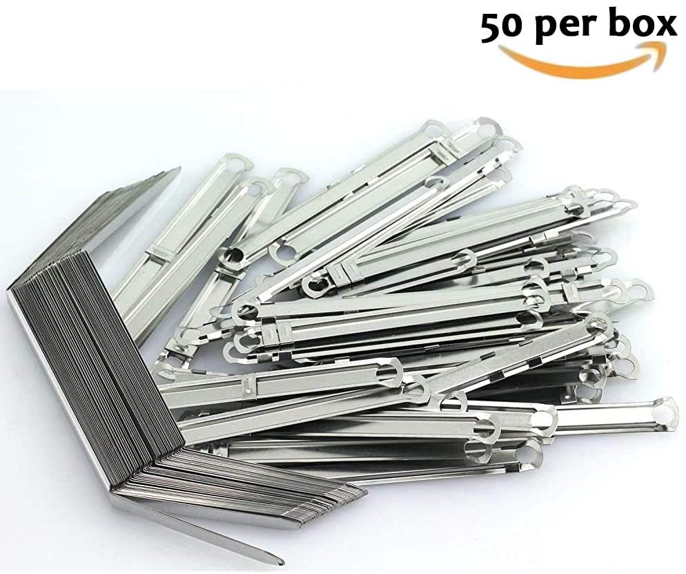 2 Inch Capacity Premium Prong Paper Fastener Complete Set, 2.75 Inch Base with Standard 2-Hole Punch, Pack of 5 Boxes (50 per Box) by Olympx