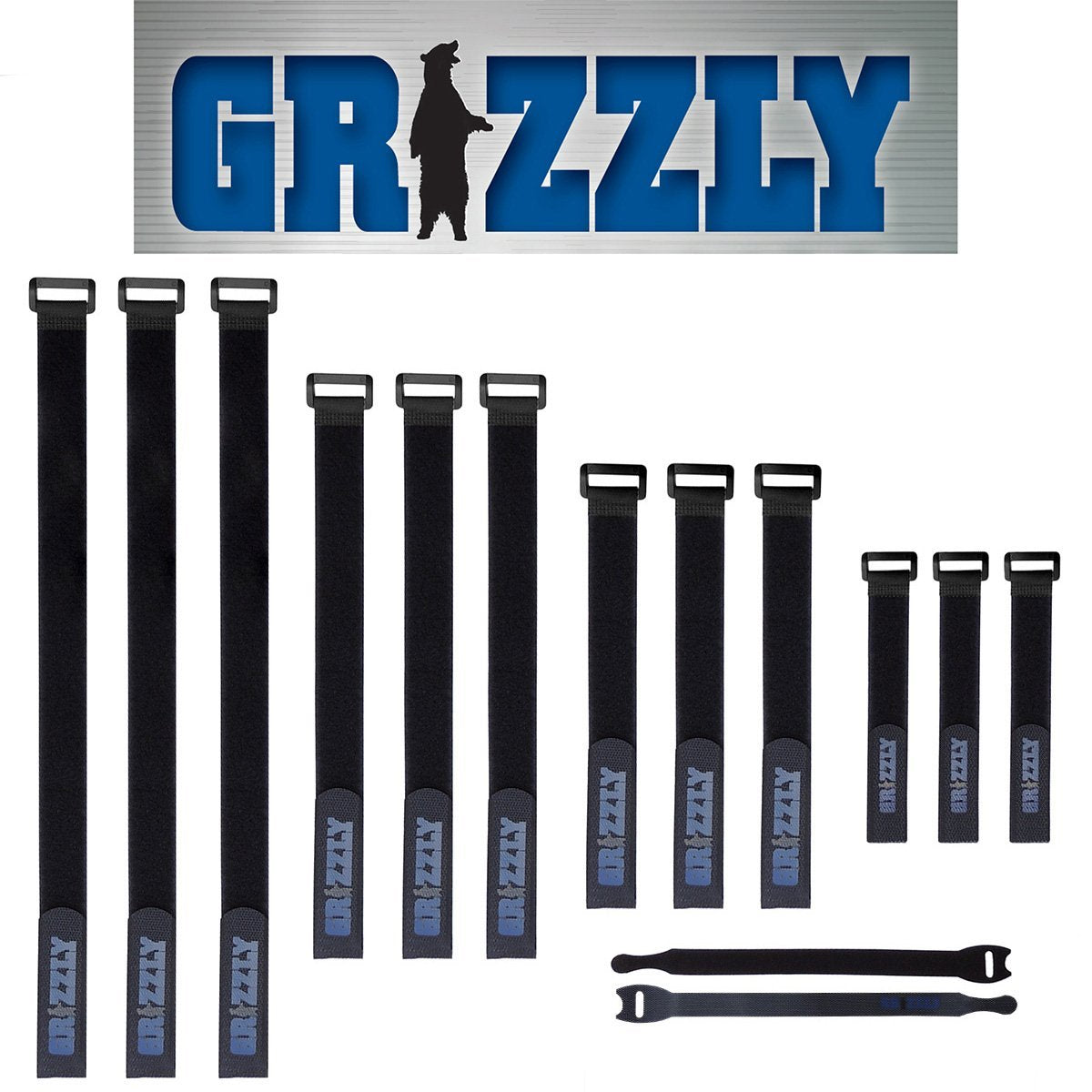 Cinch Straps, Reusable Black Nylon Cable/Securing Straps, 1 inch Wide, 4 Various Lengths, 4 Free Cable Straps - RingBinderDepot.com