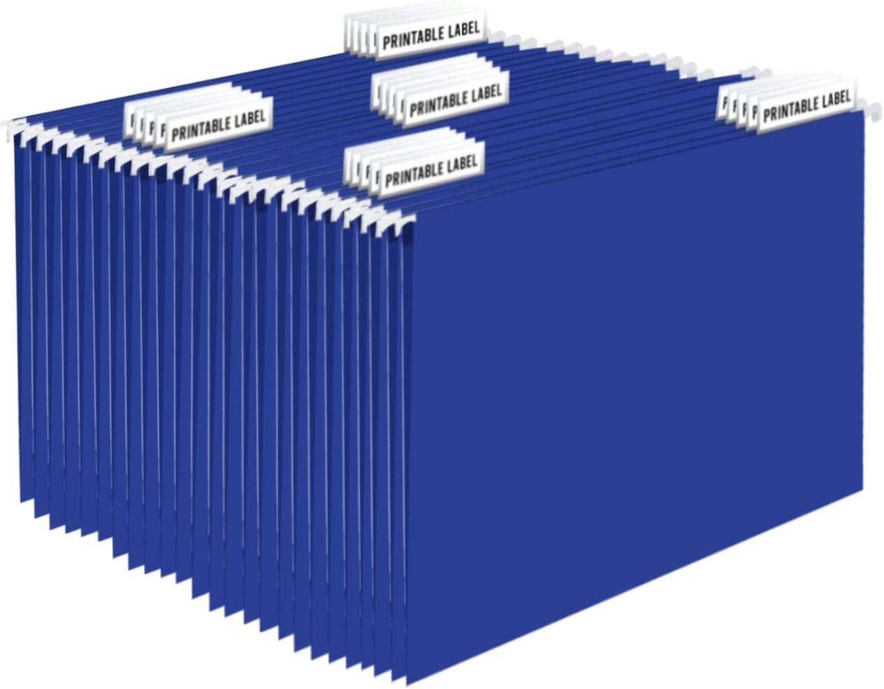 Performore 11X17 Hanging File Folders,1/5 Cut Adjustable Clear Plastic Tabs (25 Pack) Includes White Metal Rod Hangers, Plastic Label Tabs & Label Cards
