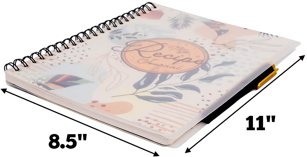 Spiral Bound Recipe Notebook Journal, Includes Pen and Slipcase with 150 Blank Pages