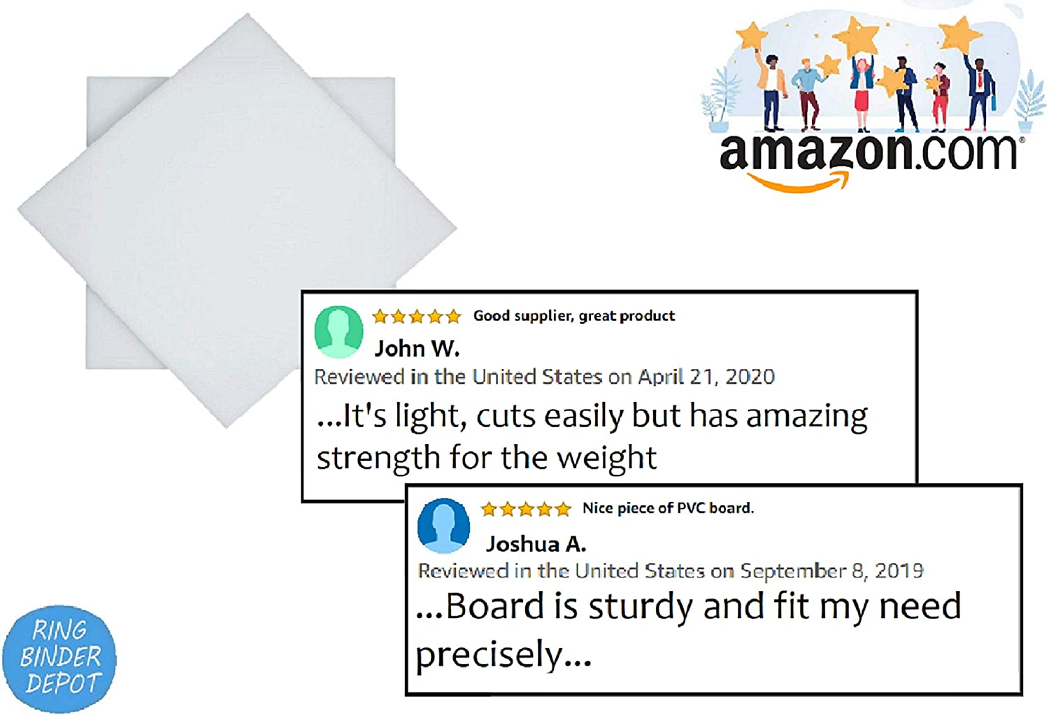 Expanded PVC Sheet – Lightweight Rigid Foam – 3mm (1/8 Inch) – 12 x 12 Inches – White – Ideal for Signage, Displays, and Digital/Screen Printing