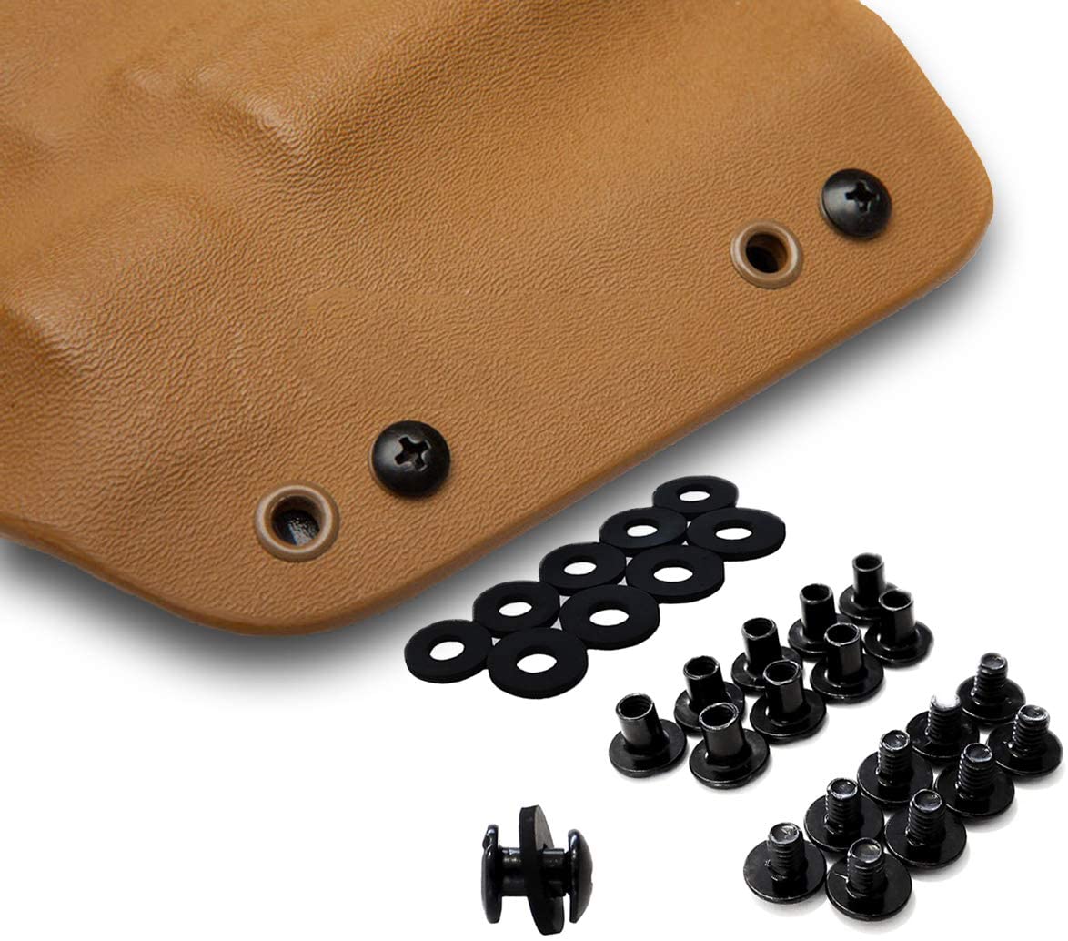 Grizzly Black Chicago Screws For Leather/Kydex Gun Holsters/Clips and Knife Sheaths 1/4 Inch - 20 Pack