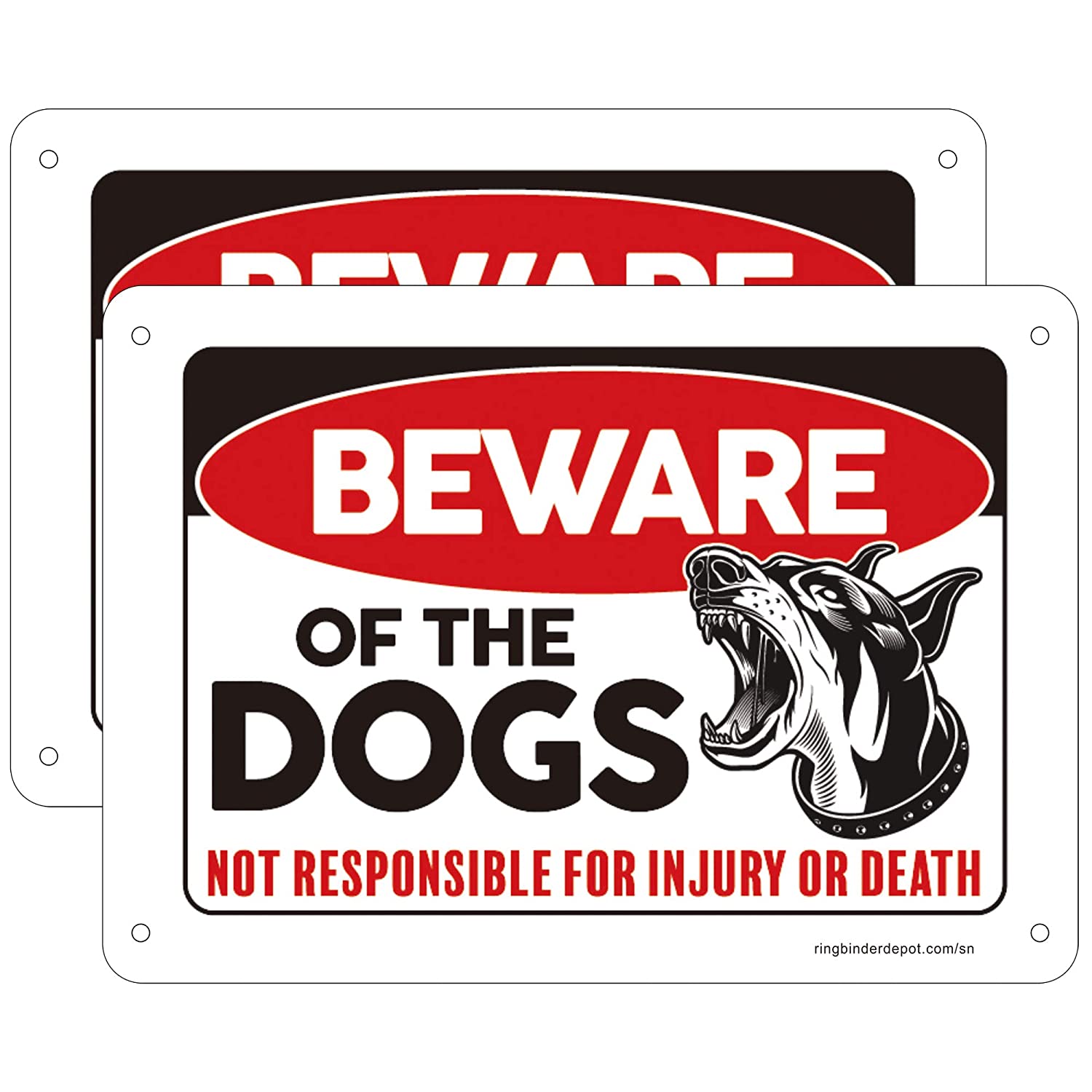 "Beware of dogs" sign