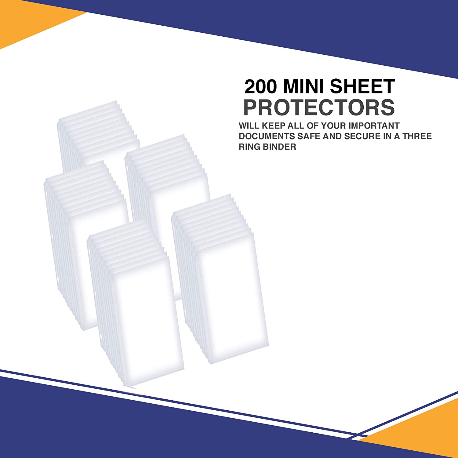 Heavyweight Clear Mini Sheet Protectors, 5.5" x 8.5", Top Load, Reinforced Holes, Acid-Free/Archival Safe - 200 Pack