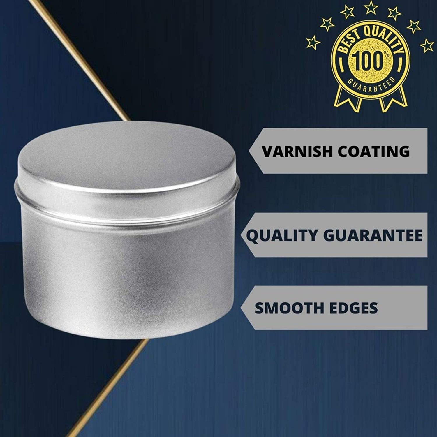 Tin Cans, 12 Pack – Large (8 oz) – 3” x 2.6” – For Creams, Crafts, Storing Spices and Candy