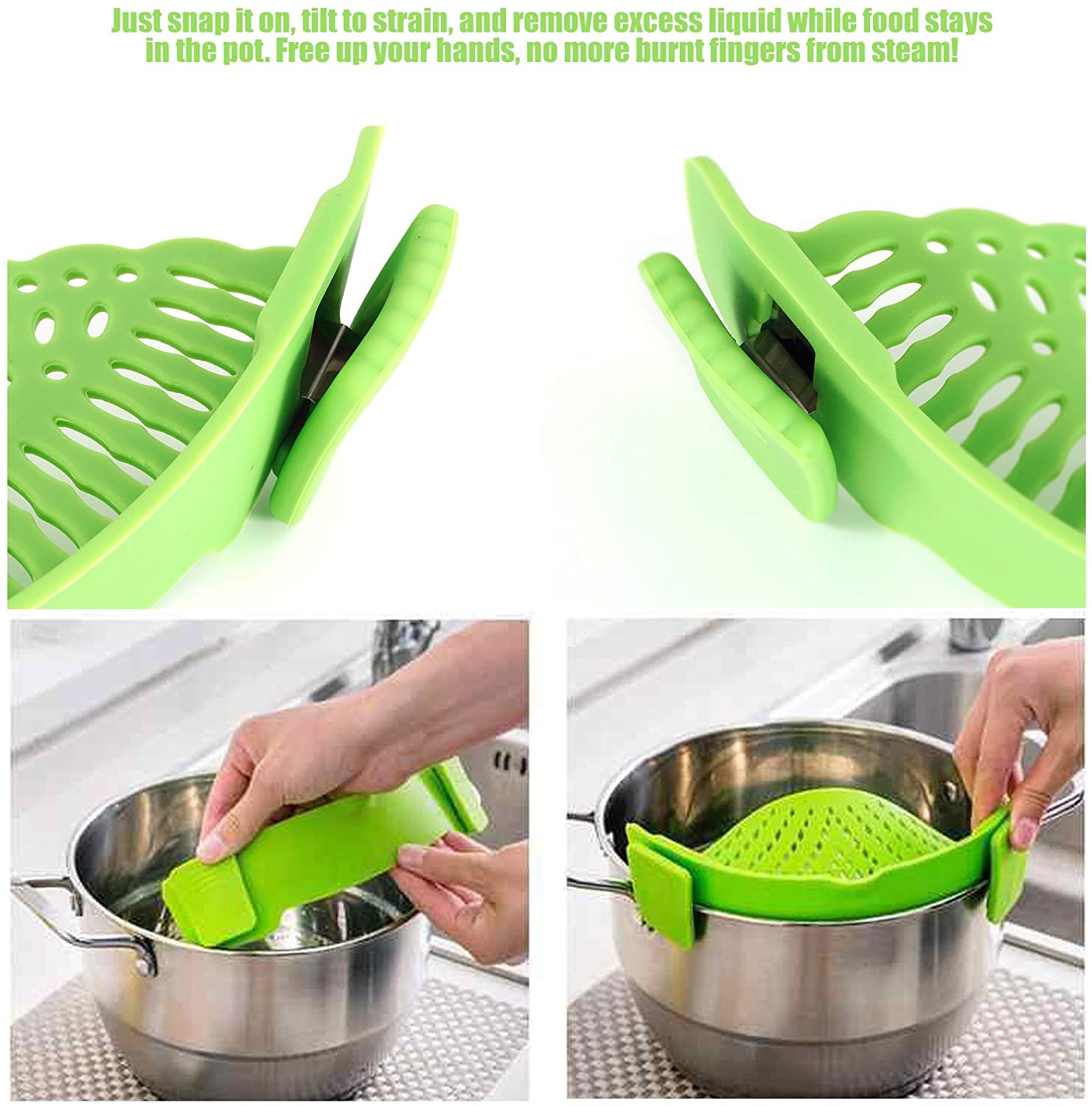 Clip On Silicone Colander - Snap and Strain