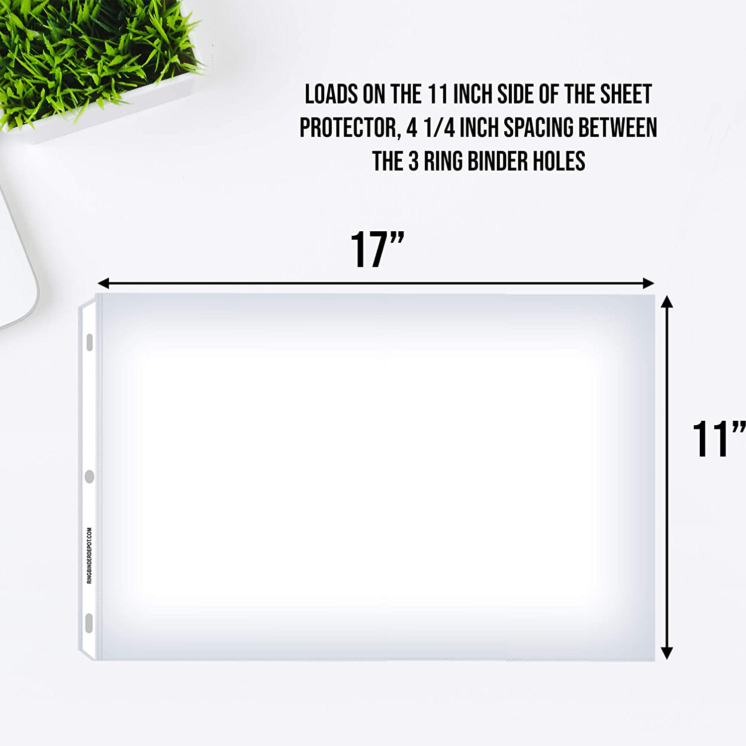 11 x 17 Landscape Sheet Protectors – Protect, Store and Display 11X17 Paper, Photographs, Prints, and Documents (Pack of 25)