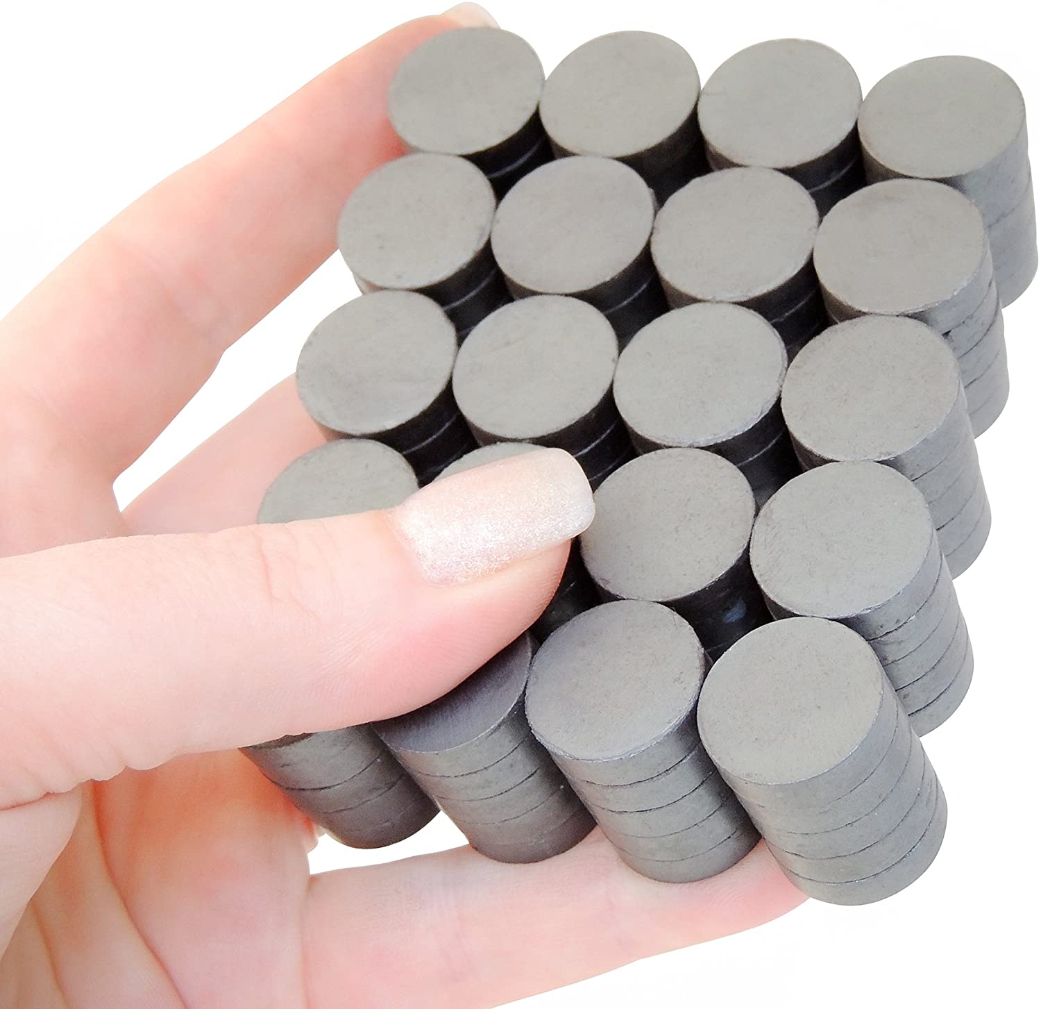 Ceramic Magnets – 100 Round Discs (0.7” x 0.2”) for Science Projects and Crafts