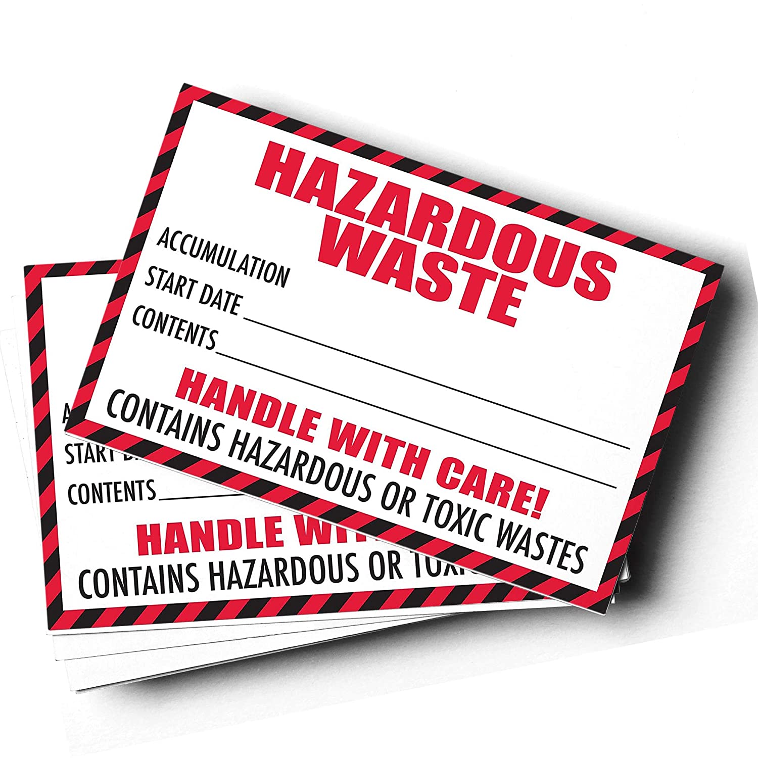 Hazardous Waste Label with Handle with Care, 4"x6" in dimensions