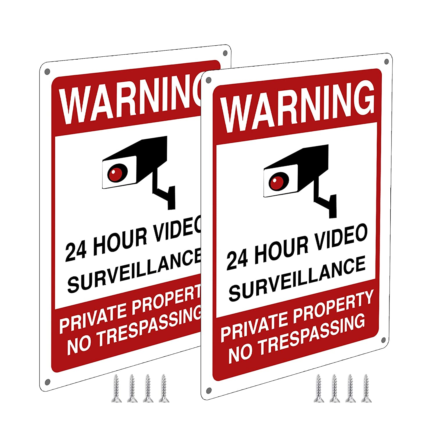 Aluminum Video Surveillance Signs Outdoor - 24 Hour