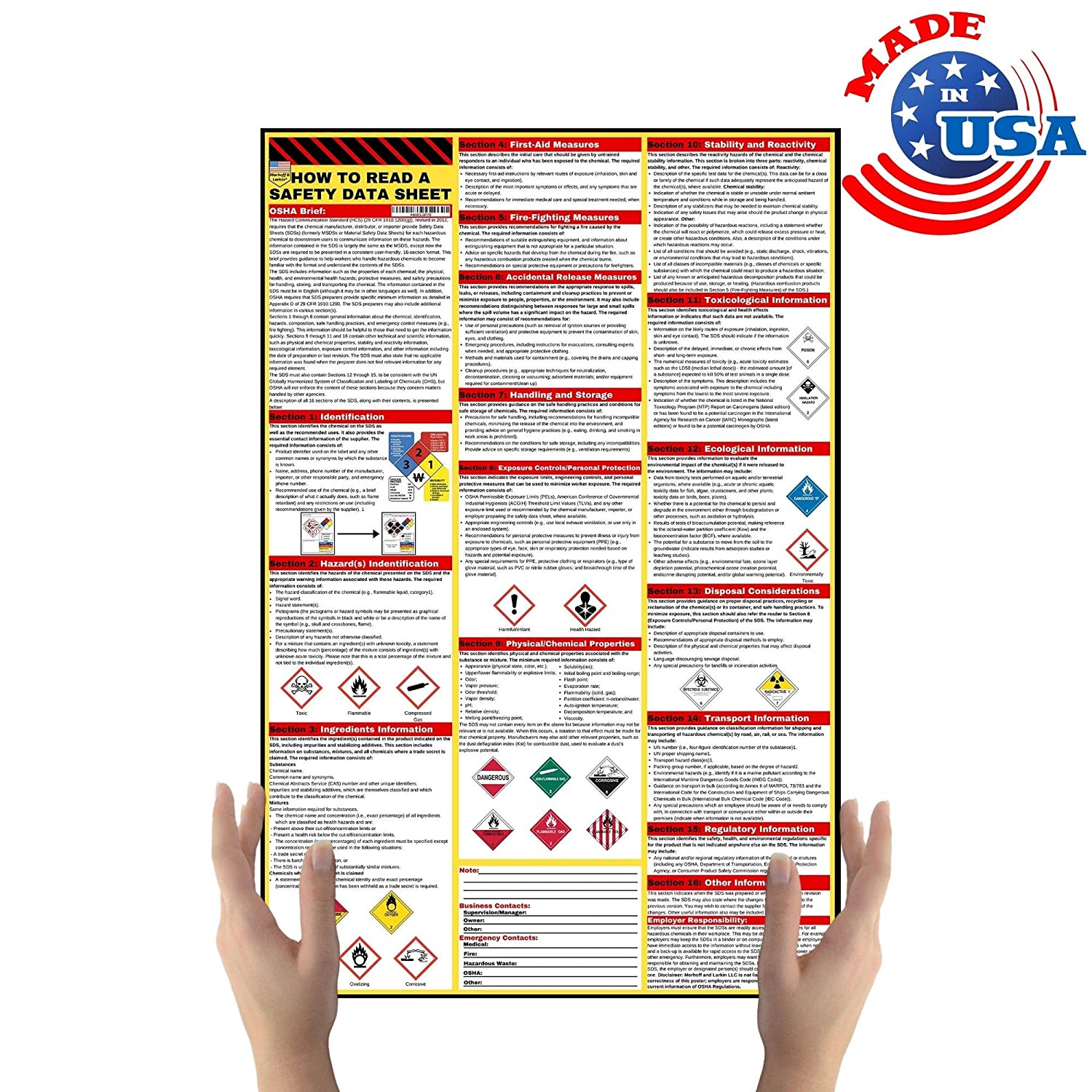 How To Read A Safety Data Sheet Poster