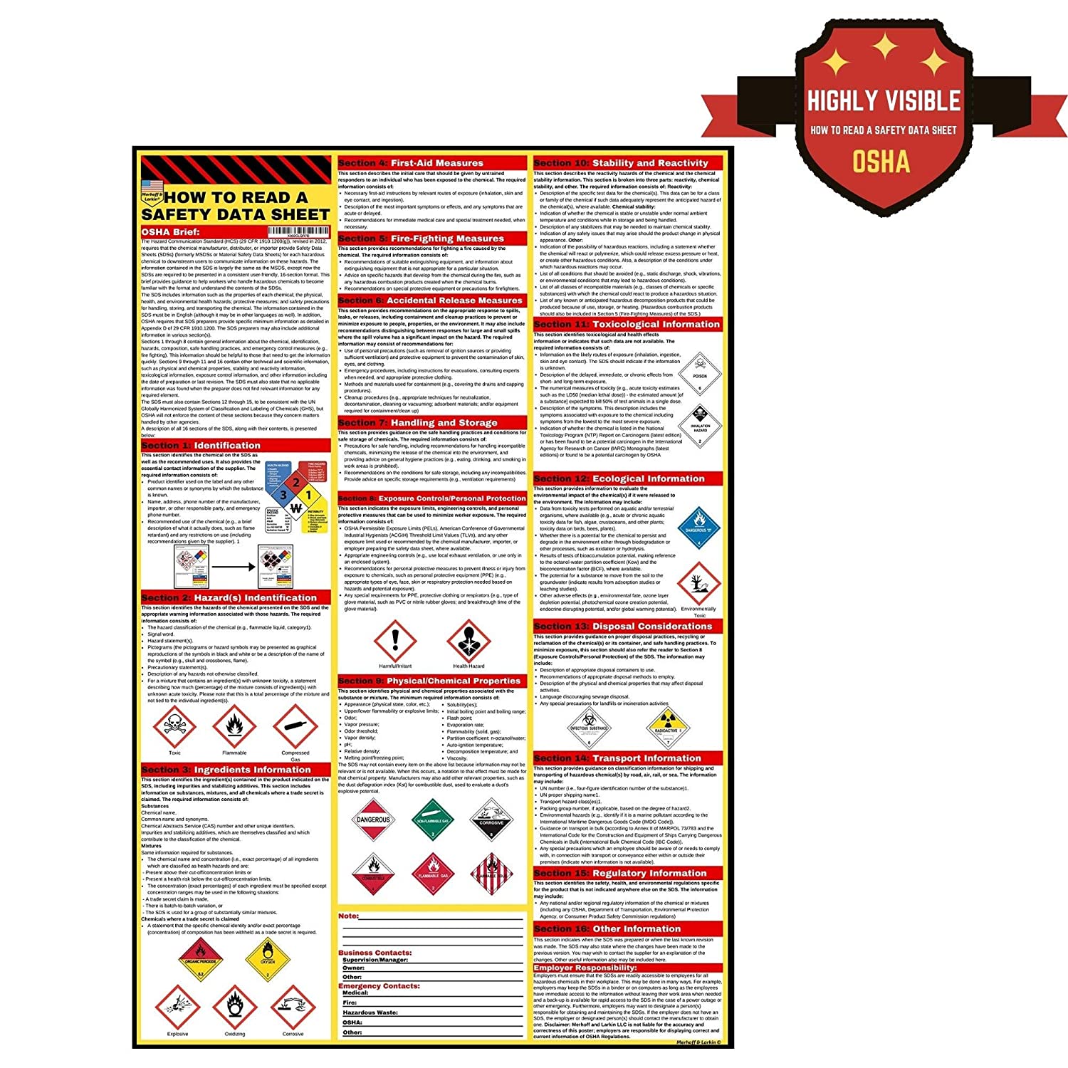 How To Read A Safety Data Sheet Poster