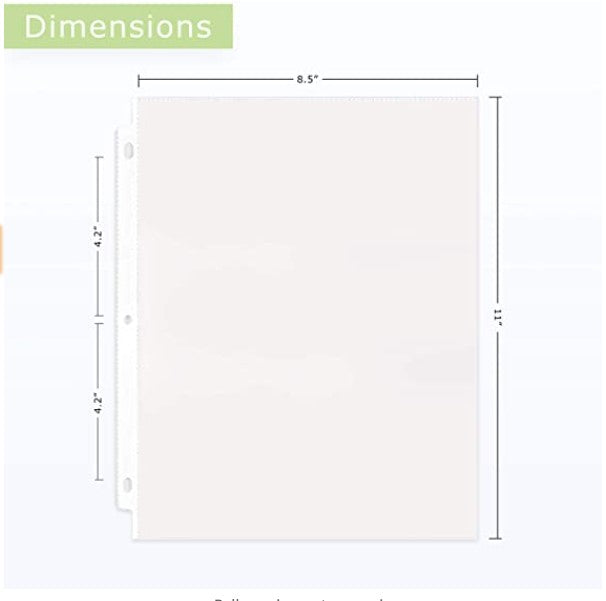 Clear Sheet Protectors dimensions